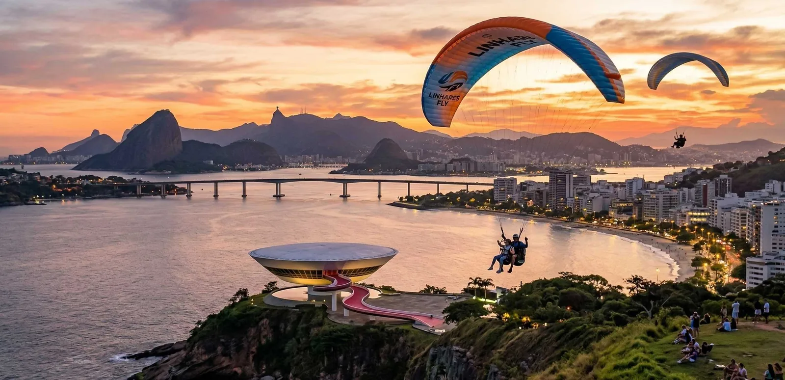 Vista do Parque da Cidade de Niterói, onde fica a rampa de voo